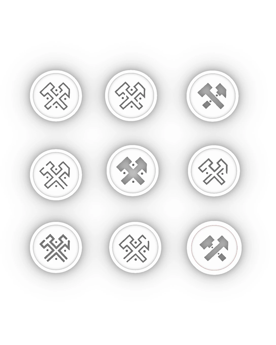 Button design exploration for Kovari collection. 