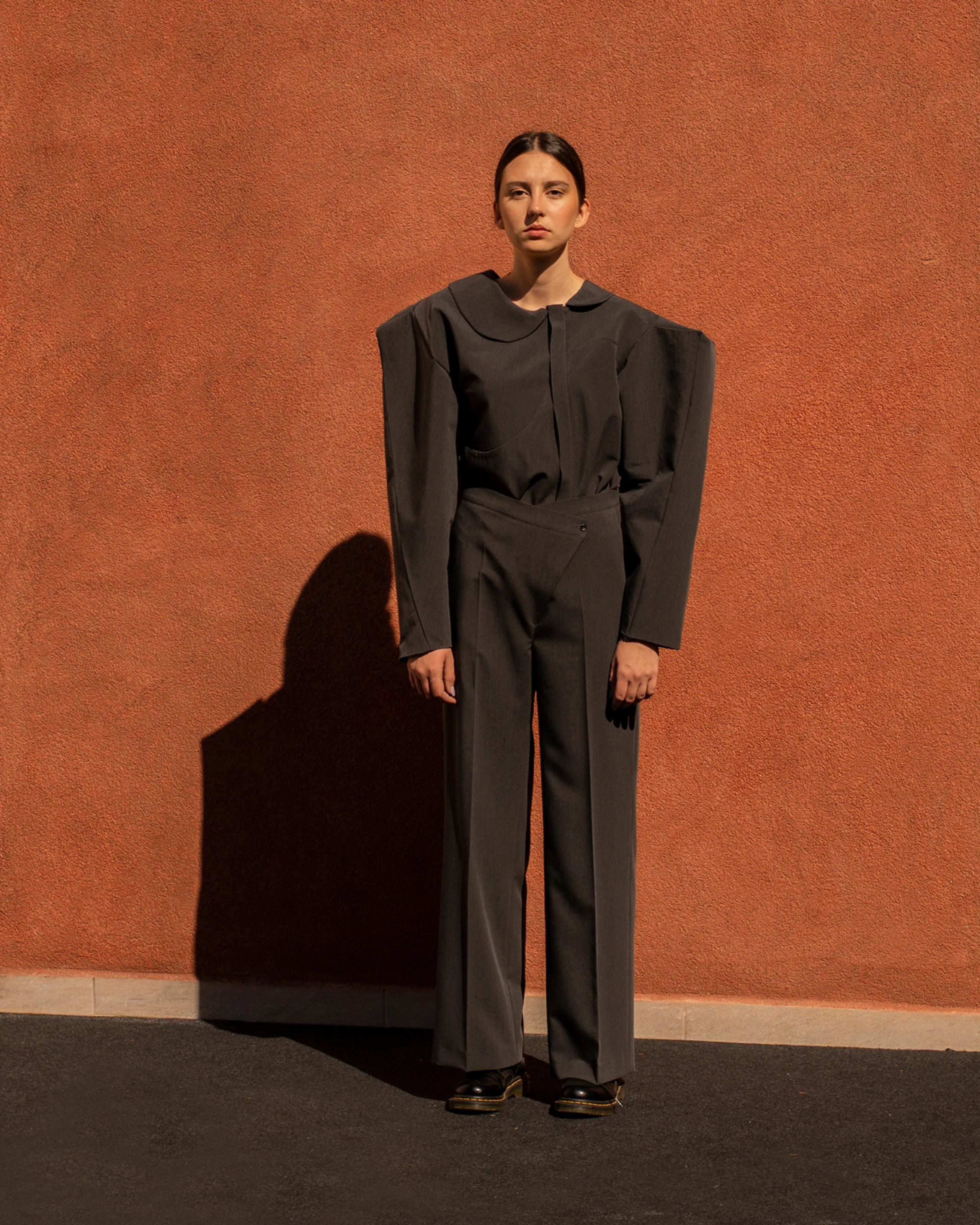 Dark gray long sleeve top and pants from Forme collection. 