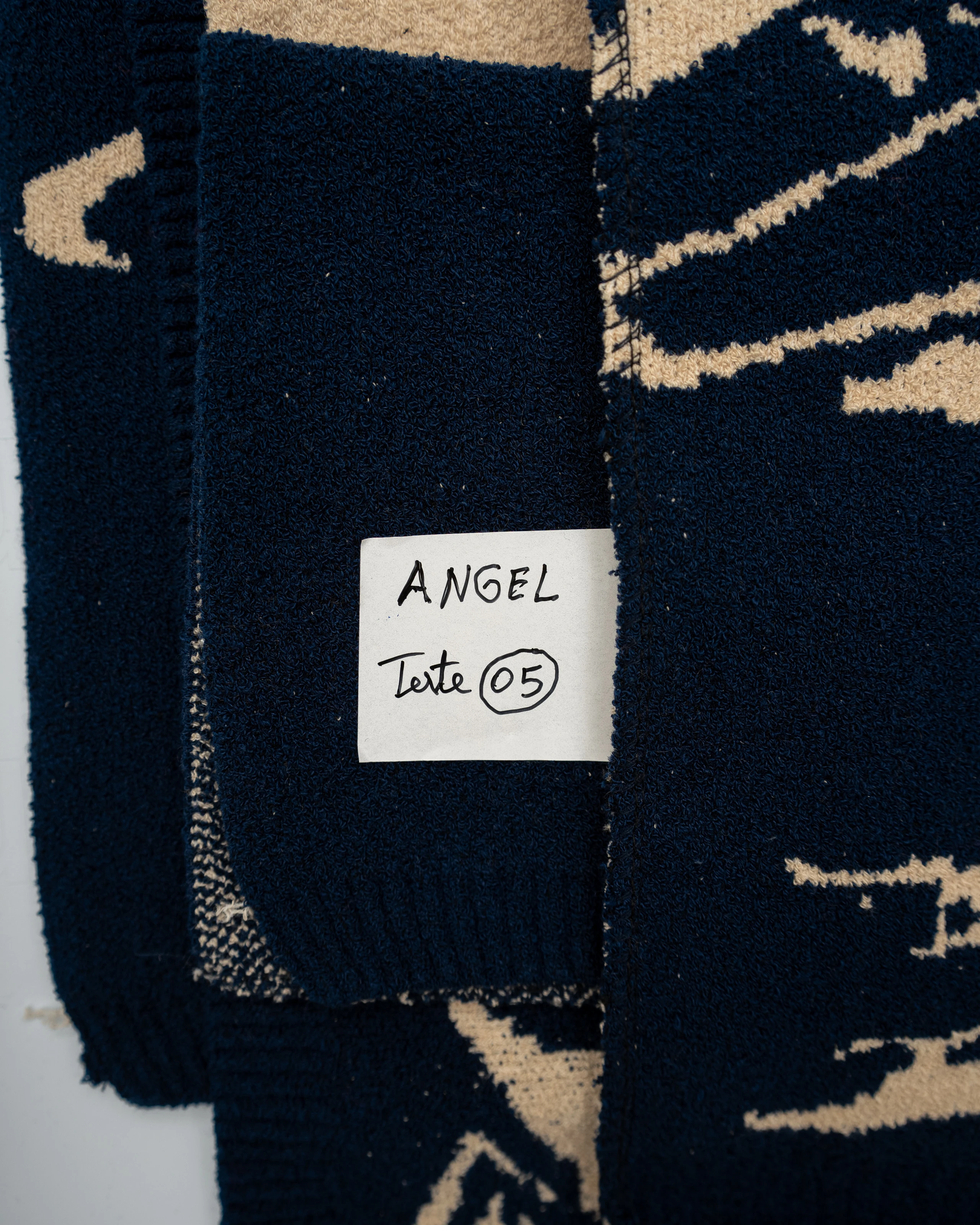 Intarsia and jacquard knitwear samples.