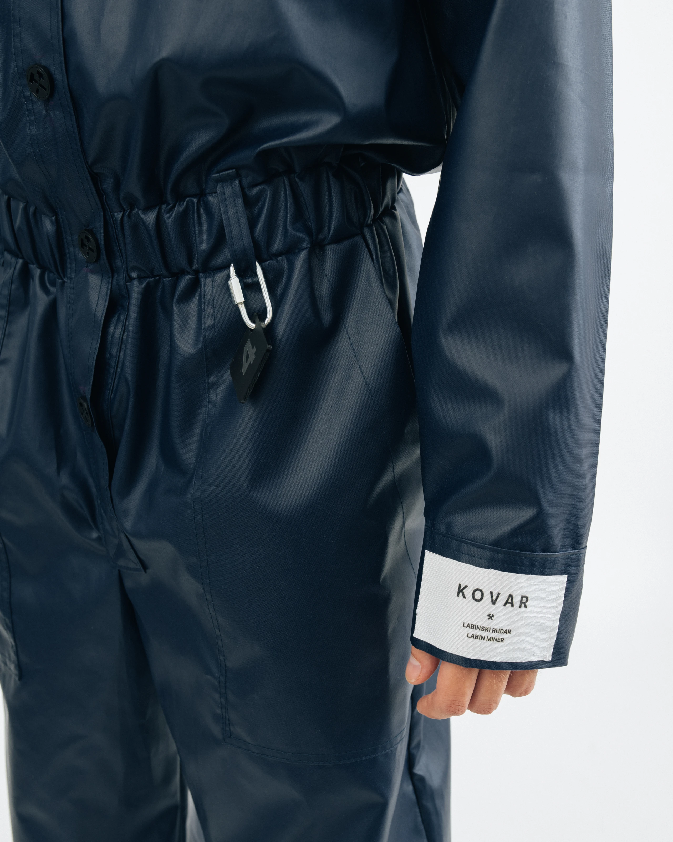 Jumpsuit label detail from Kovari collection. 