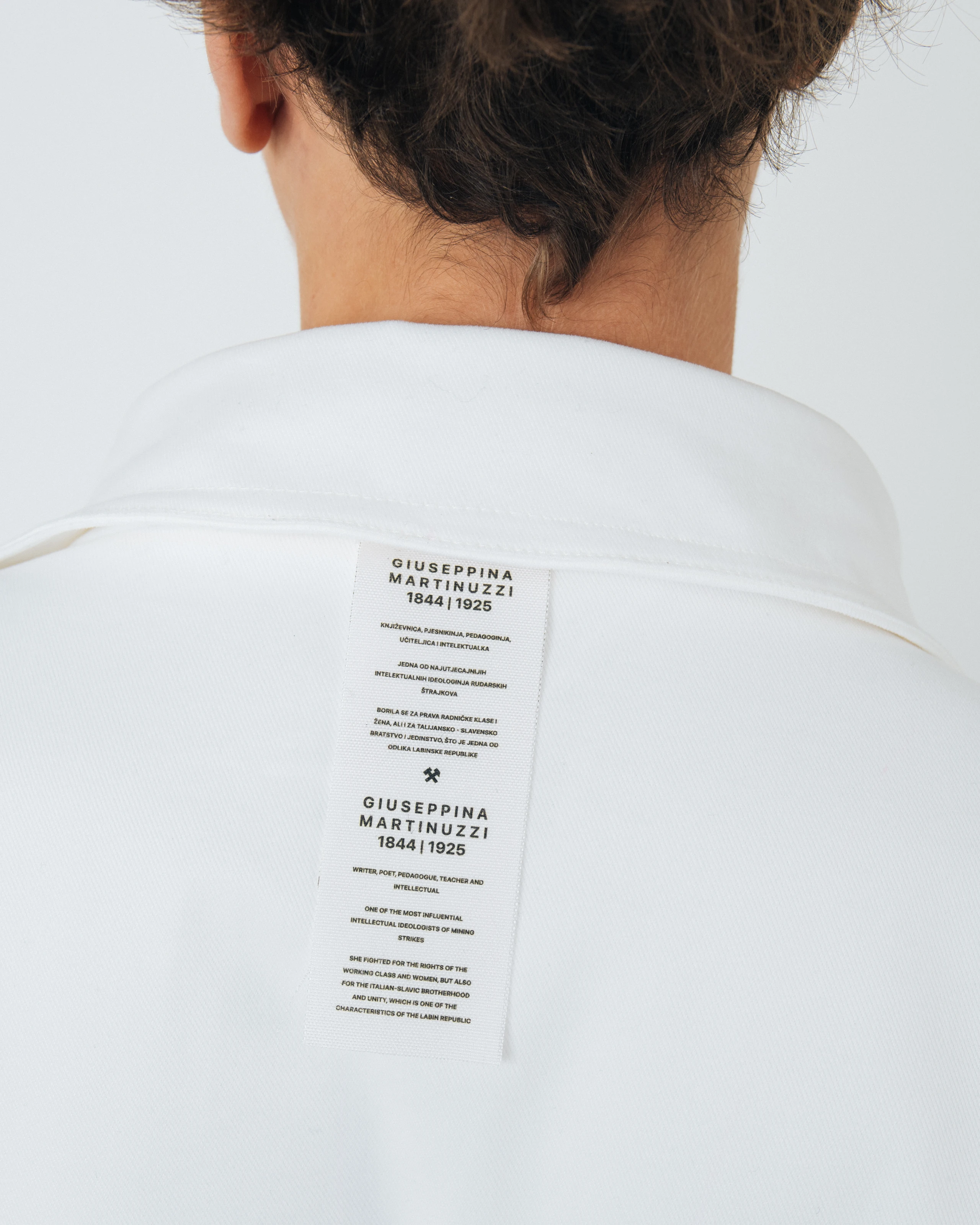 Shirt with label detail from Kovari collection. 