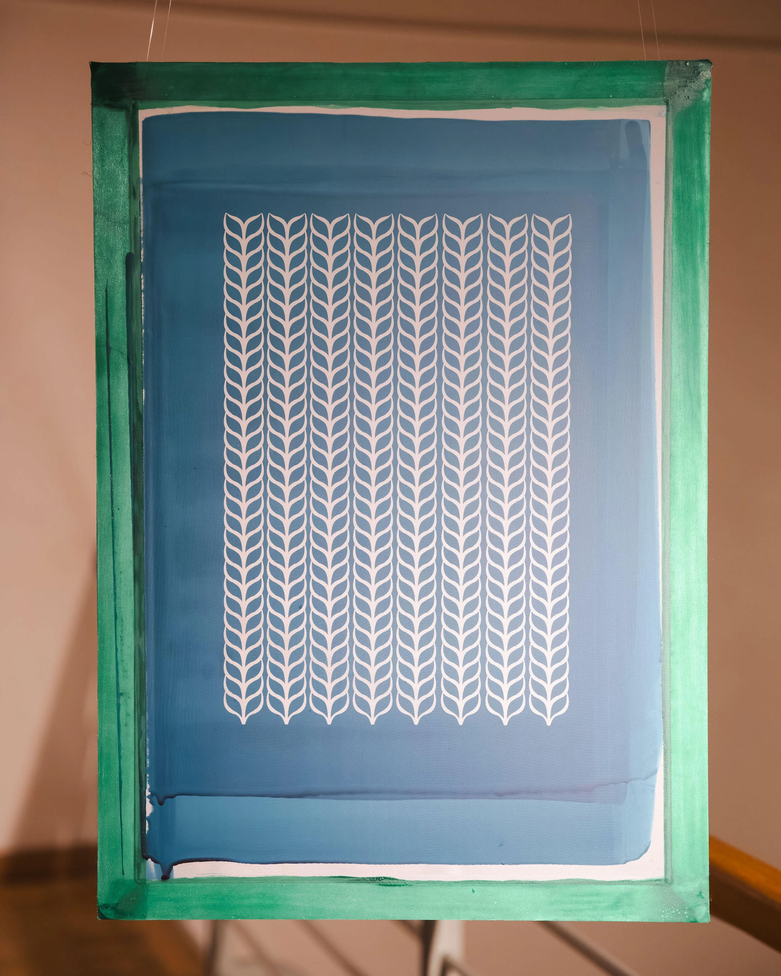 Screen print frame for puff print. 