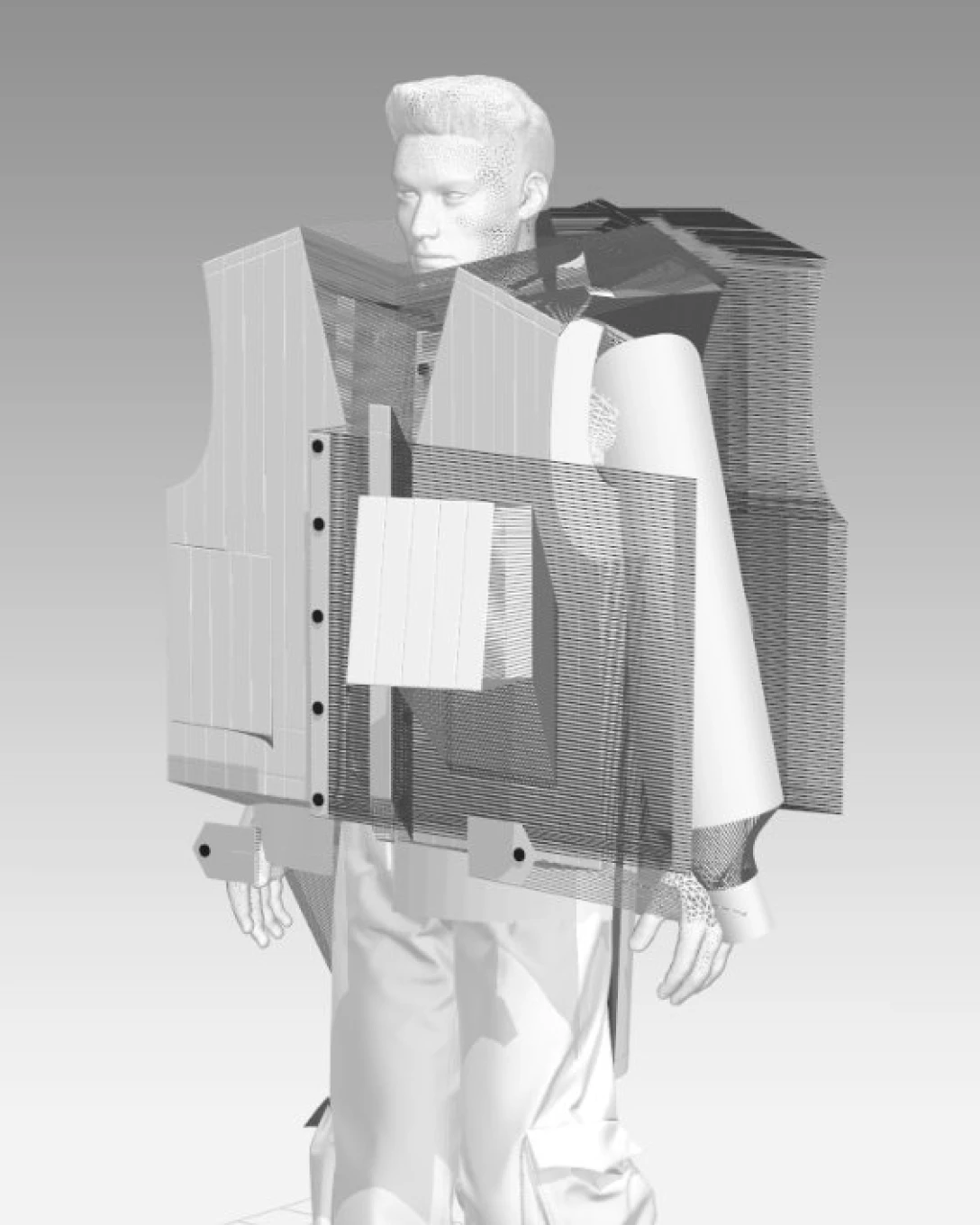 CLO 3D work in progress. Jacket assembly.